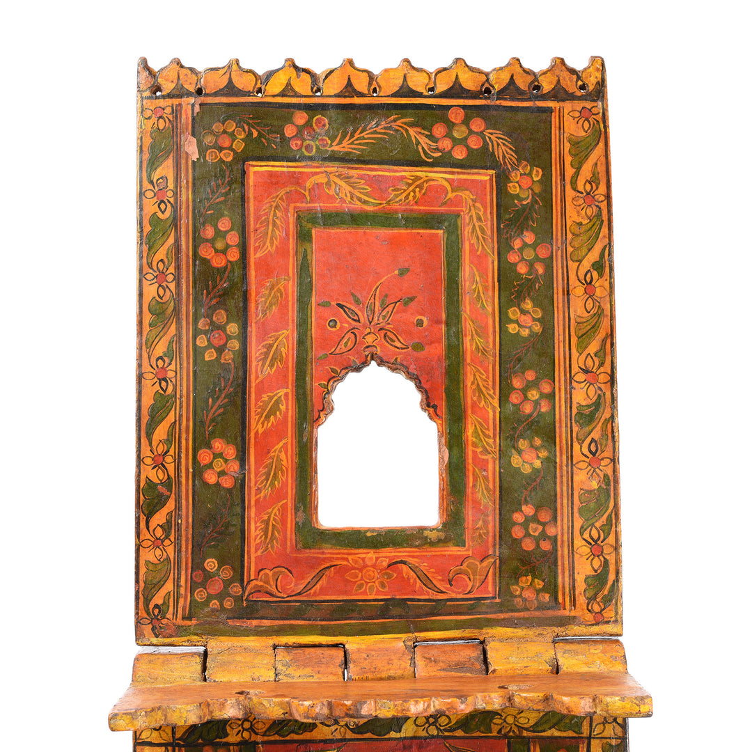 Detail From Painted Teak Book Stand From Bikaner - 19thC | Indigo Antiques