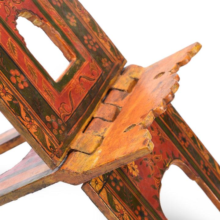 Hinge Detail From Painted Teak Book Stand From Bikaner - 19thC | Indigo Antiques