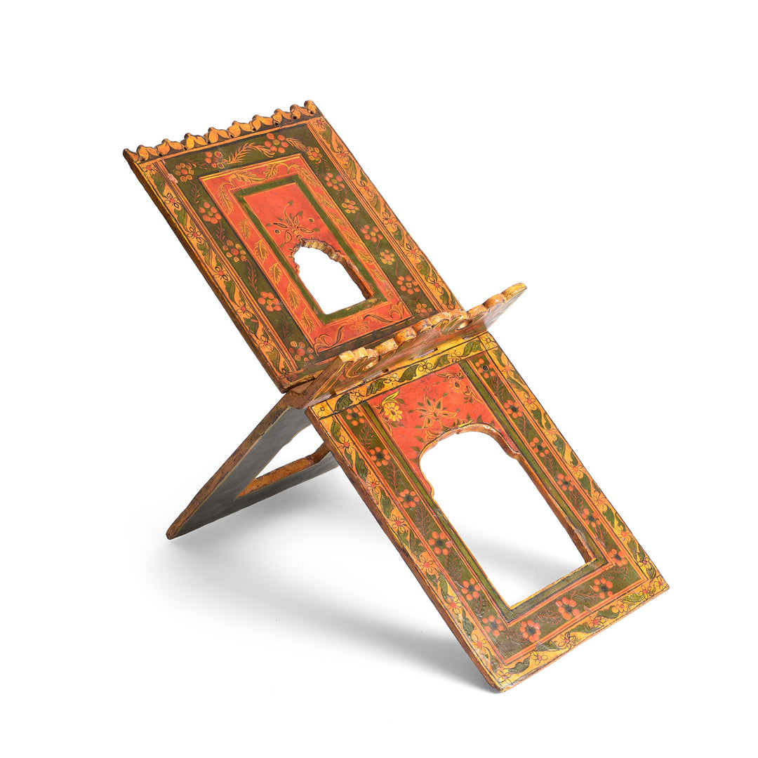 Painted Teak Book Stand From Bikaner - 19thC | Indigo Antiques