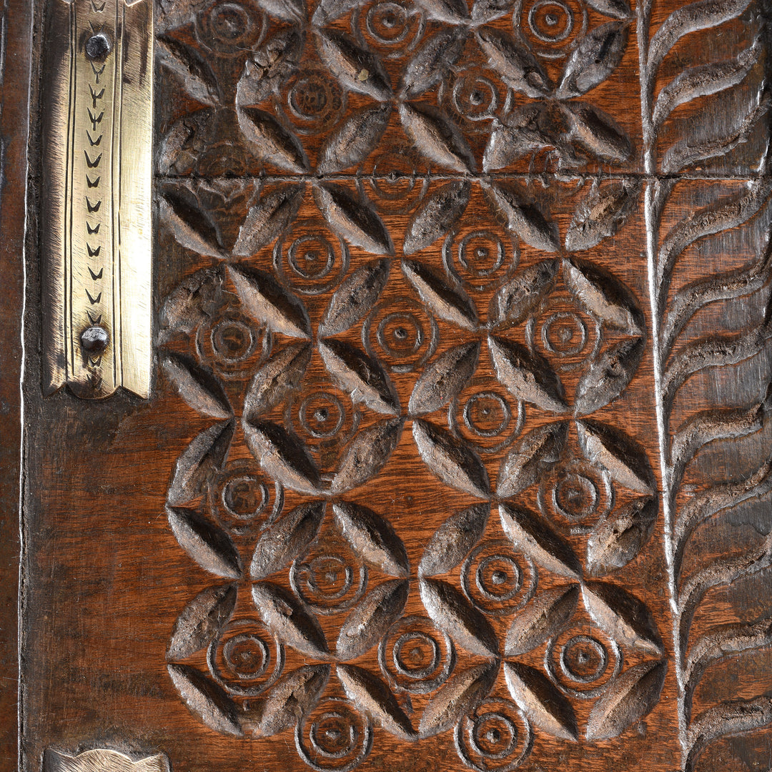 Carving Detail From Chip Carved Dowry Hut Box From Jaisalmer - Rajasthan - 19thC | Indigo Antiques