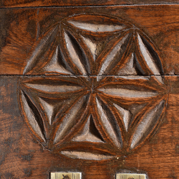 Carving Detail From Chip Carved Dowry Hut Box From Jaisalmer - Rajasthan - 19thC | Indigo Antiques