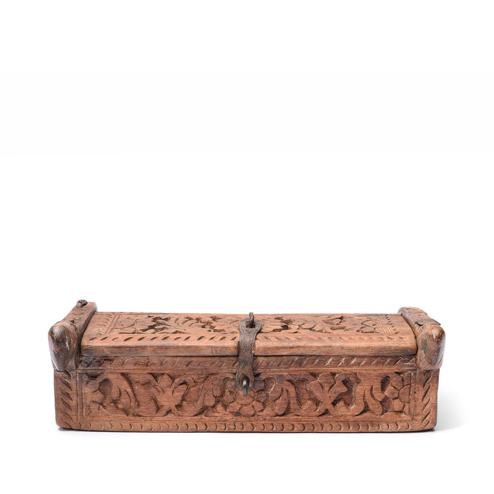 Carved Teak Harpa Box From Banswara - Rajasthan - Ca 1920's | Indigo Antiques