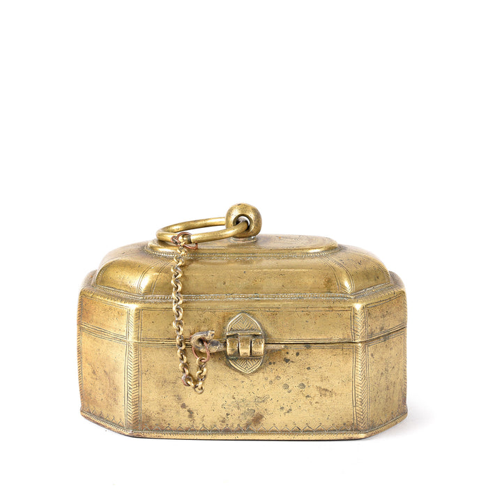 Indian Brass Paan Box From Rajasthan - Early 20thC | Indigo Antiques