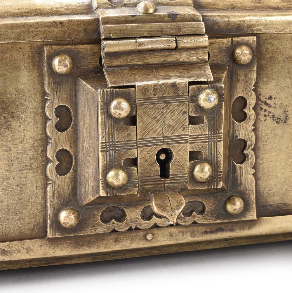 Detail From Indian Brass Paan Box From Rajasthan - Early 20thC | Indigo Antiques