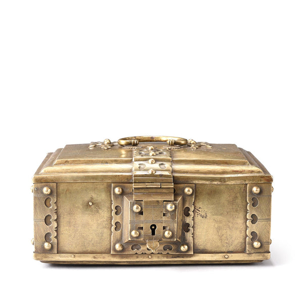 Indian Brass Paan Box From Rajasthan - Early 20thC