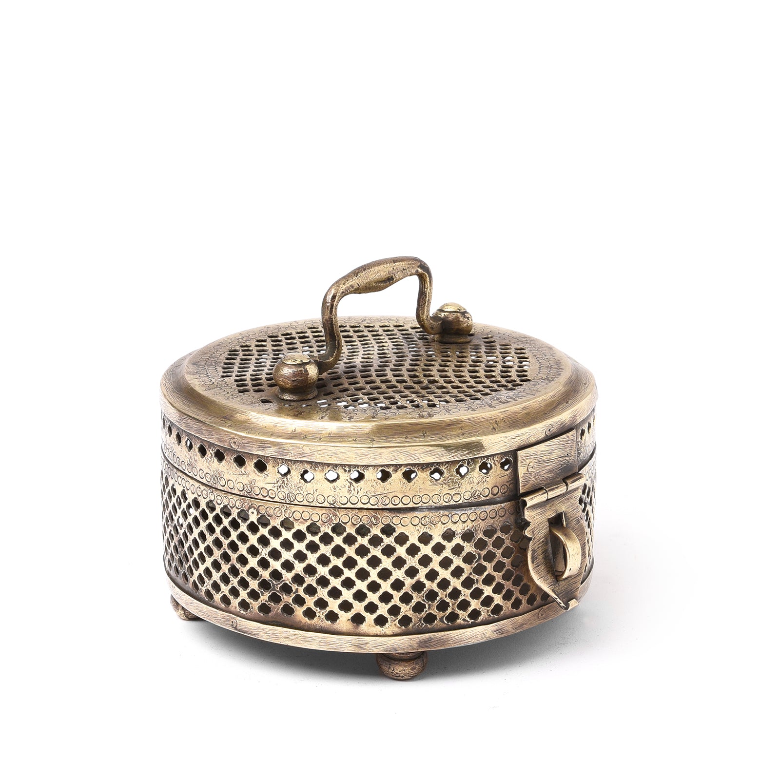 Brass Jali Work Paan Box From India - Early 20thC | Indigo Antiques