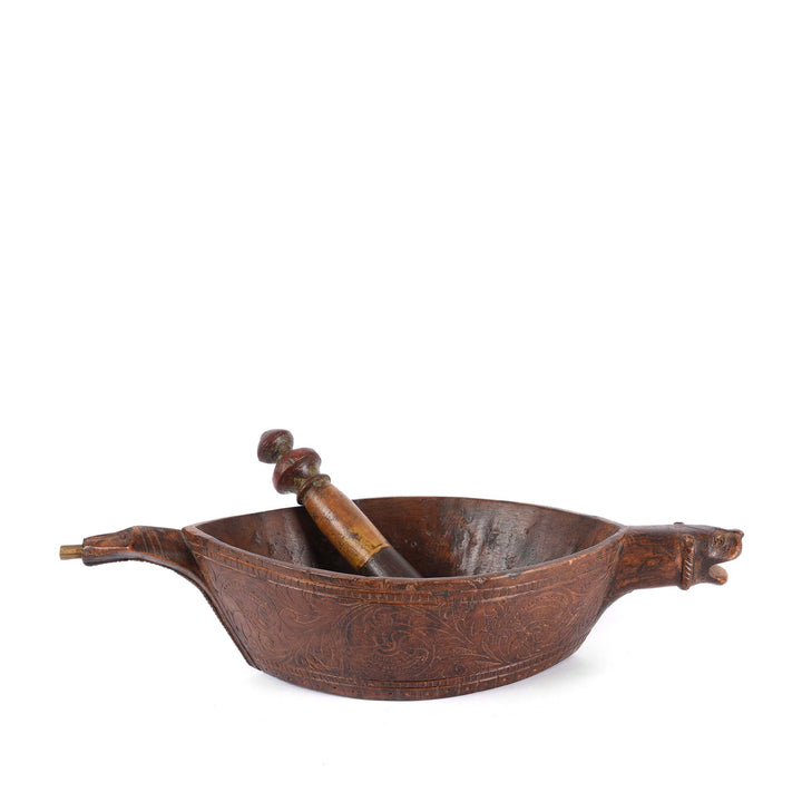 Carved Teak Opium Grinder -19thC | INDIGO ANTIQUES