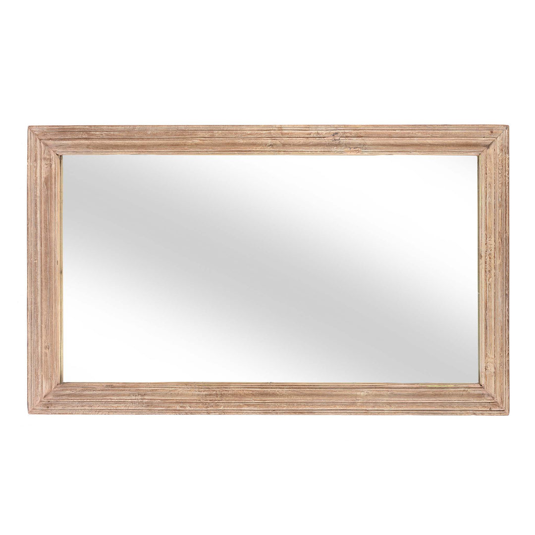 Landscape View Of Indian Mirror Made From An Old Teak Window - 19thC | Indigo Antiques