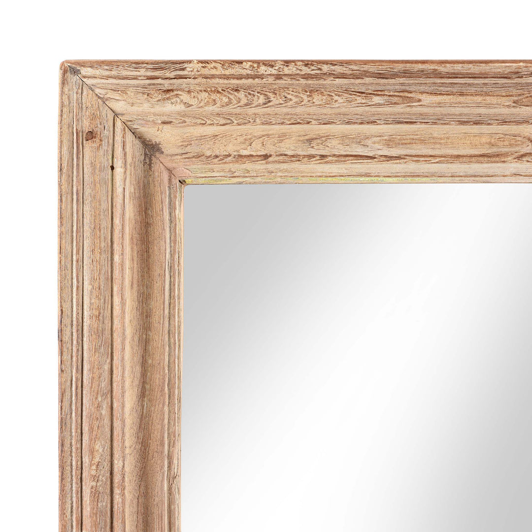 Corner View Of Indian Mirror Made From An Old Teak Window - 19thC | Indigo Antiques