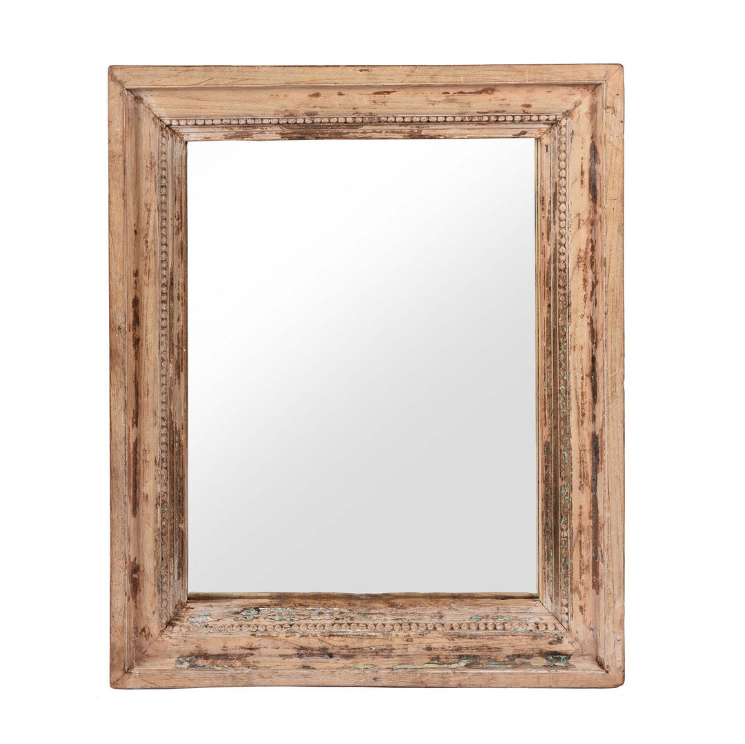Indian Mirror Made From An Old Teak Window - 19thC | Indigo Antiques