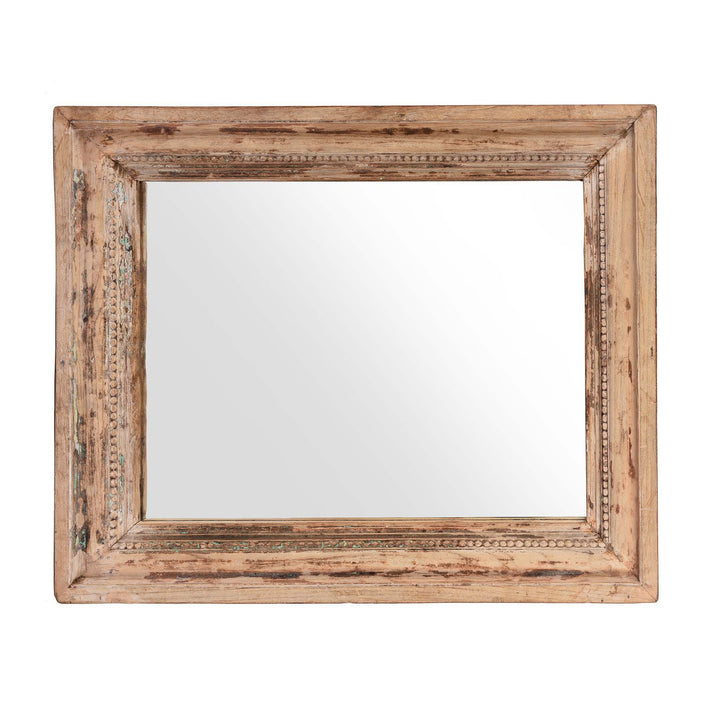 Landscape Orientation Of Indian Mirror Made From An Old Teak Window - 19thC | Indigo Antiques