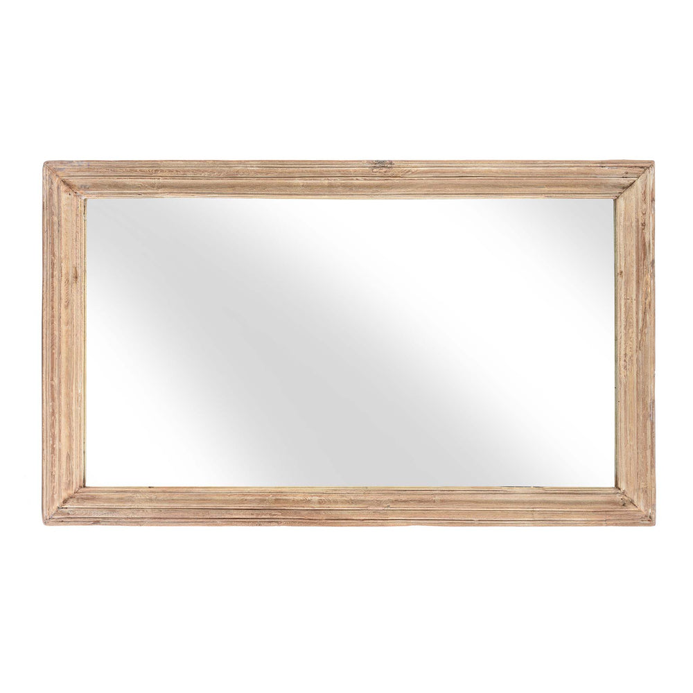 Landscape View Of Indian Mirror Made From An Old Teak Window - 19thC | Indigo Antiques