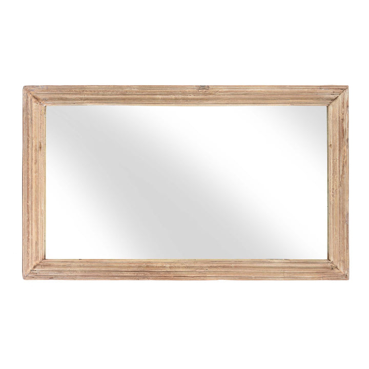 Landscape View Of Indian Mirror Made From An Old Teak Window - 19thC | Indigo Antiques