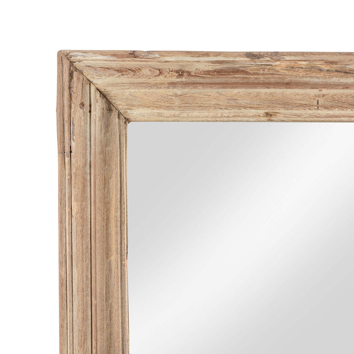 Corner View Of Indian Mirror Made From An Old Teak Window - 19thC | Indigo Antiques
