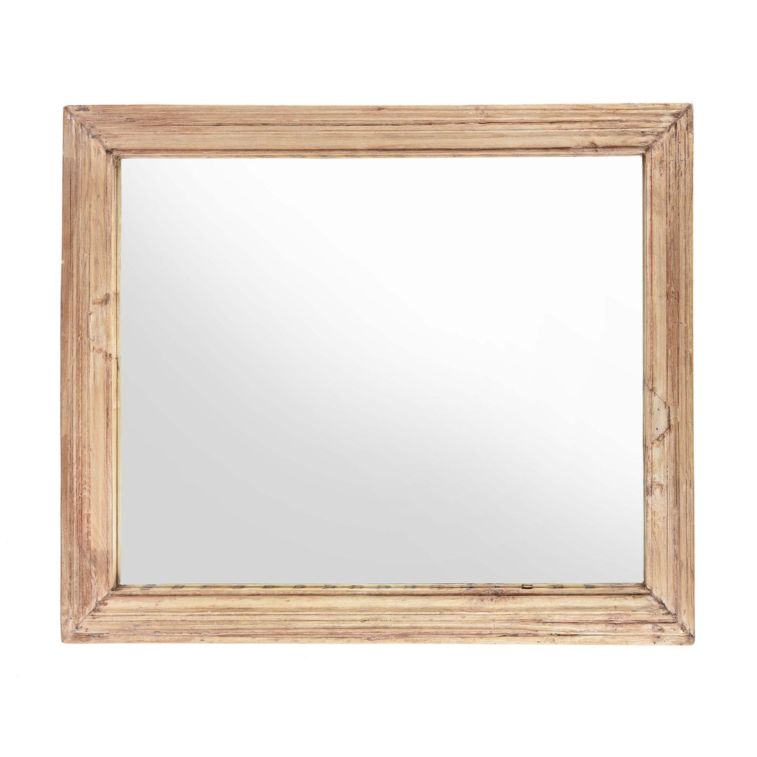 Landscape View Of Indian Mirror Made From An Old Teak Window - 19thC | Indigo Antiques