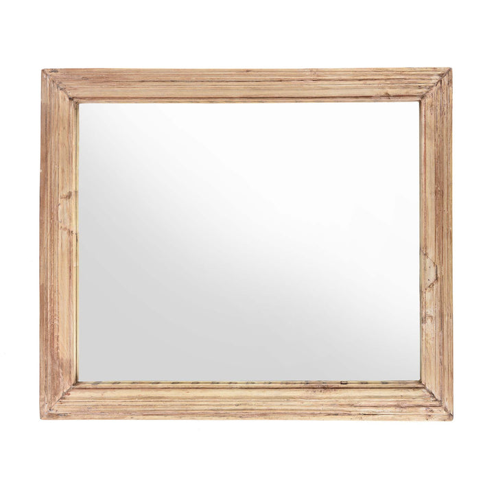 Landscape View Of Indian Mirror Made From An Old Teak Window - 19thC | Indigo Antiques