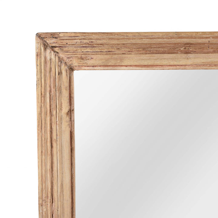 Corner View Of Indian Mirror Made From An Old Teak Window - 19thC | Indigo Antiques