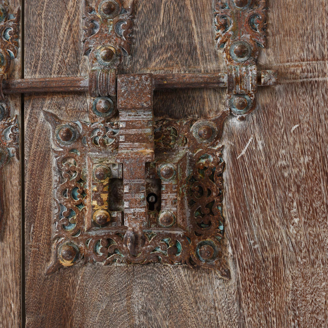 Lock Detail From Iron Bound Jackfruit Door From Kerala - 19thC | Indigo Antiques