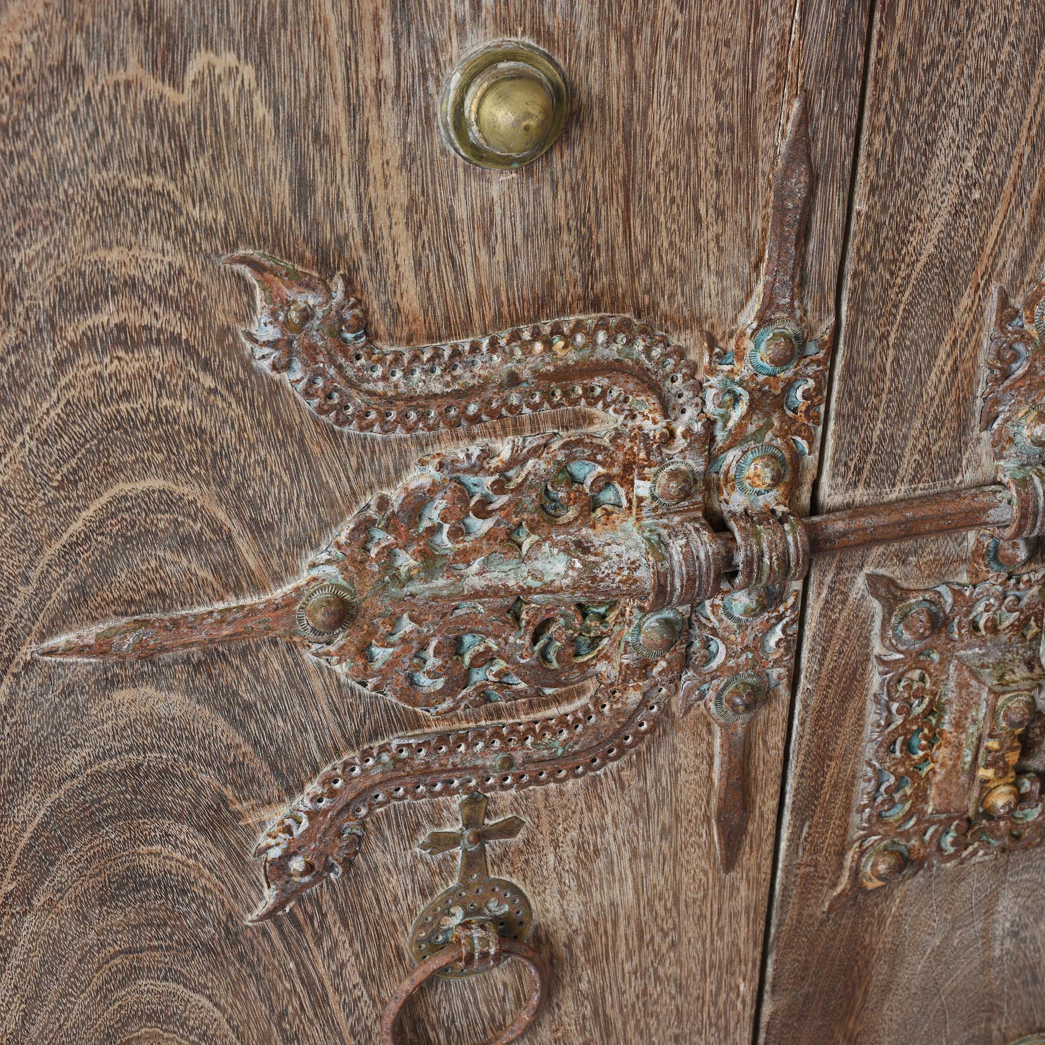 Lock Detail From Iron Bound Jackfruit Door From Kerala - 19thC | Indigo Antiques