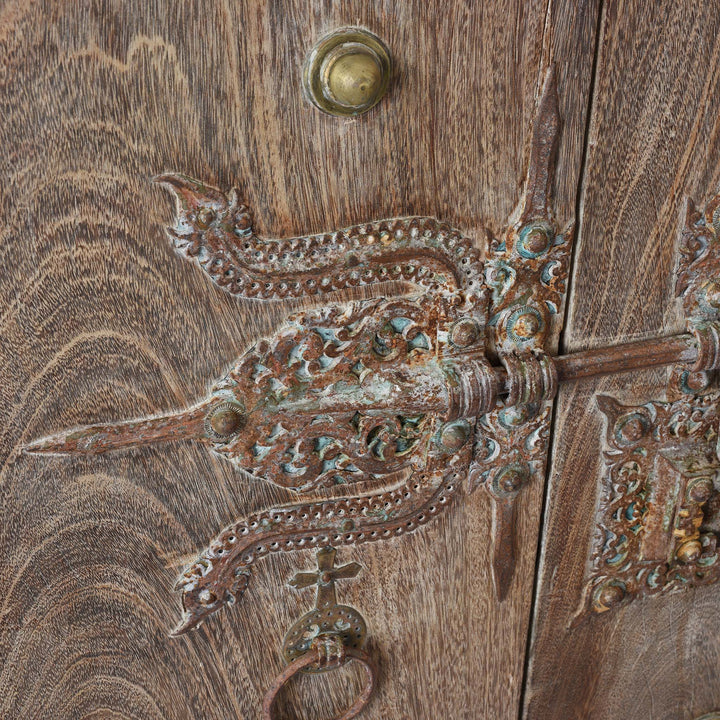 Lock Detail From Iron Bound Jackfruit Door From Kerala - 19thC | Indigo Antiques