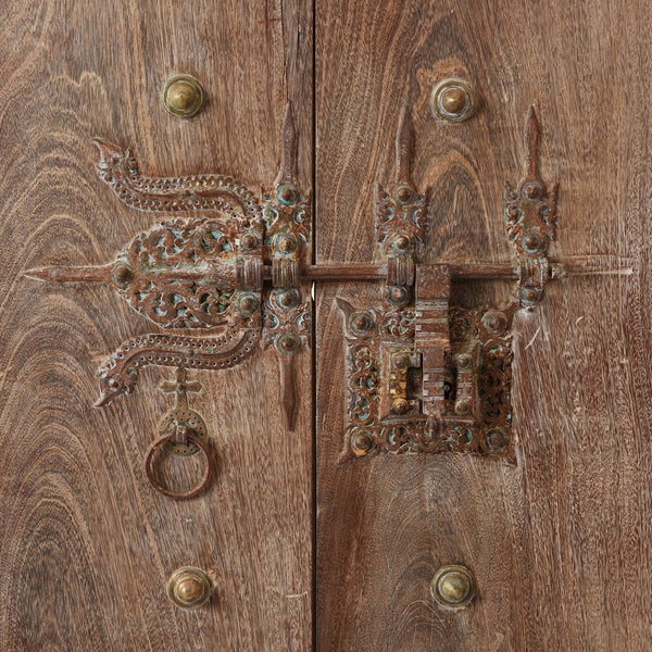 Iron Bound Jackfruit Door From Kerala - 19thC