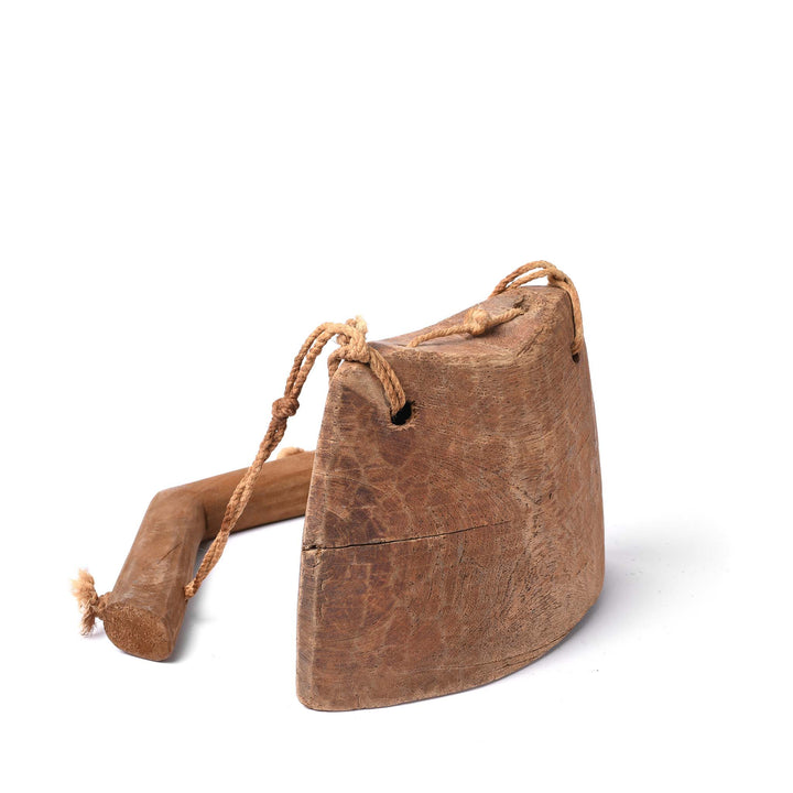 Option 1 angled View Old Indian Cow Bell From Rajasthan - Early 20thC | Indigo Antiques 