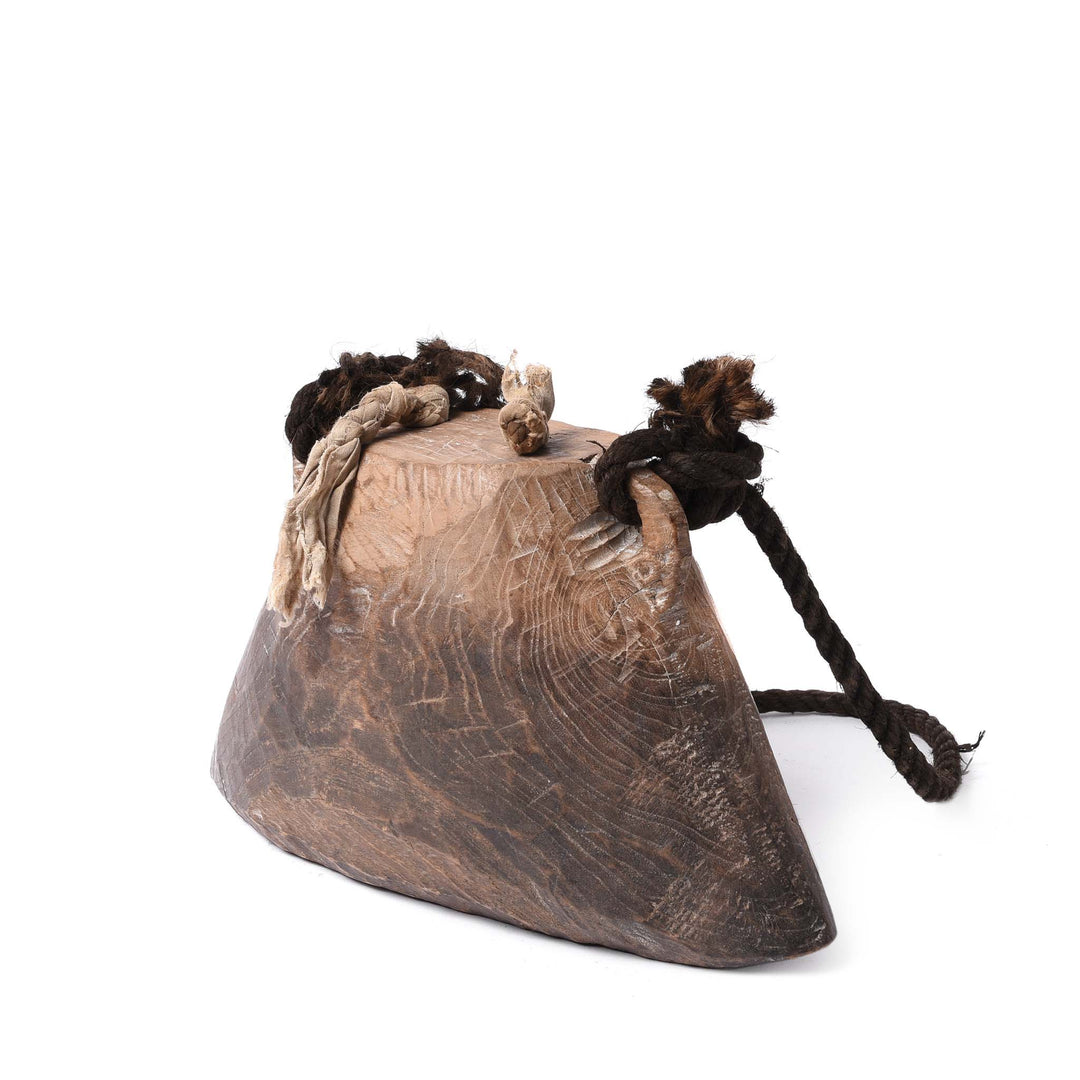 Angled View Of Option 2 Old Indian Cow Bell From Rajasthan - Early 20thC | Indigo Antiques