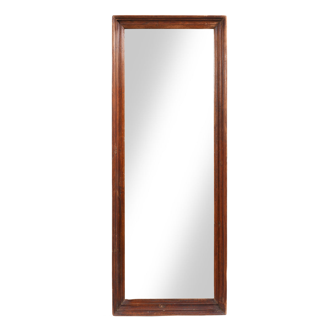 Antique Indian Mirror Made From An Old Teak Window - 19th Century  (61 x 153 cms) | Indigo Antiques