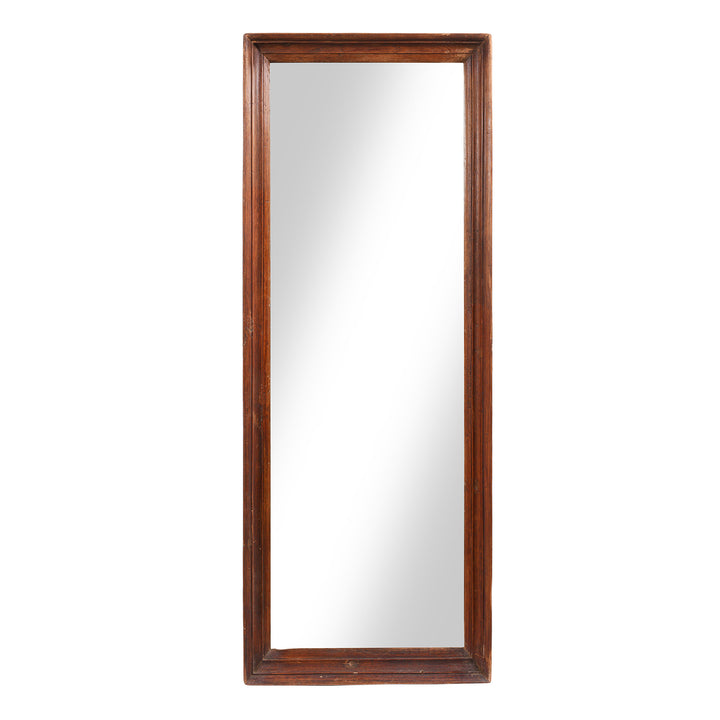 Antique Indian Mirror Made From An Old Teak Window - 19th Century  (61 x 153 cms) | Indigo Antiques