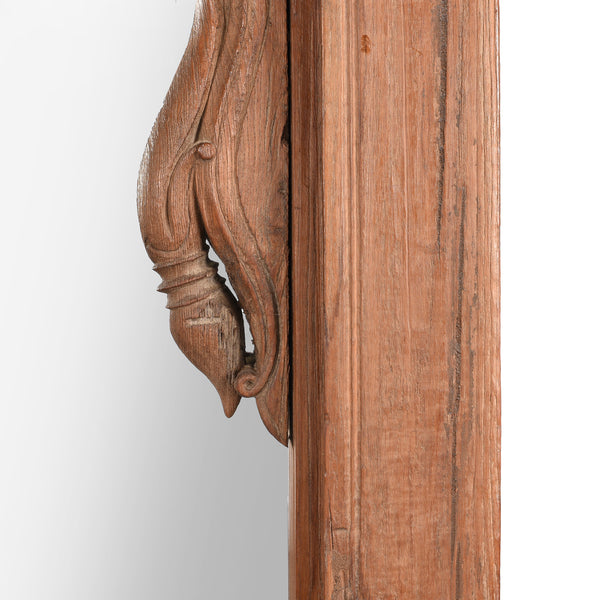 Old Teak Window Mirror From Madyha Pradesh - 19thC (96 x 186cm)