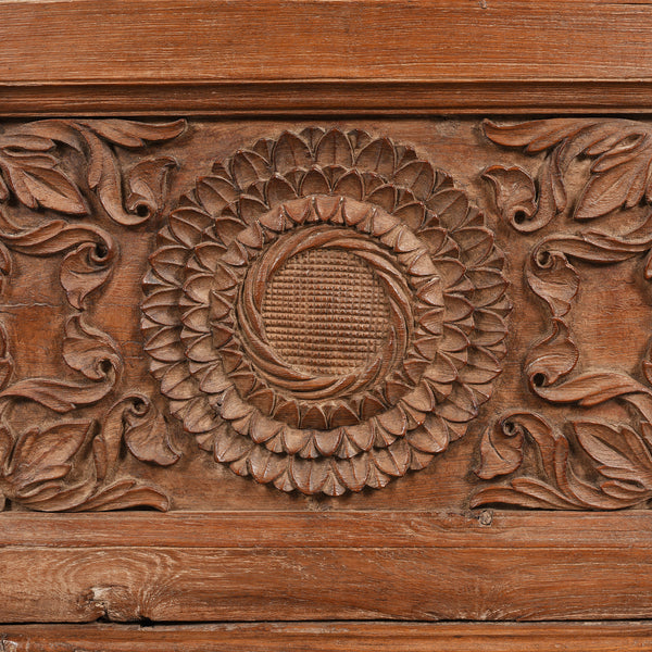 Old Teak Window Mirror From Madyha Pradesh - 19thC (96 x 186cm)