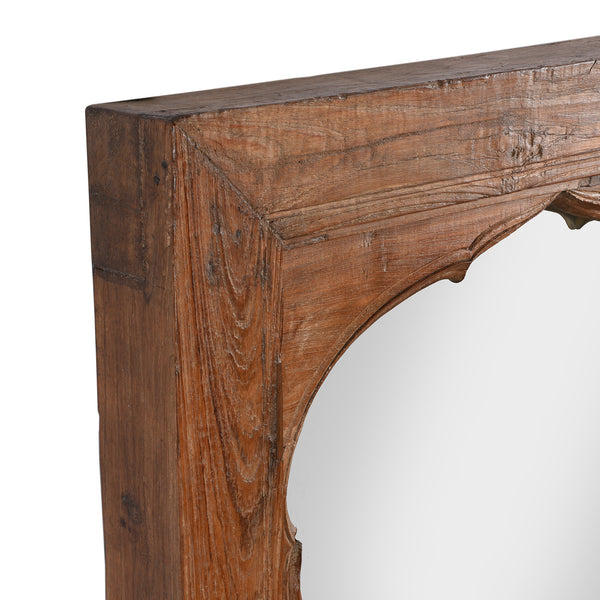 Old Teak Window Mirror From Madyha Pradesh - 19thC (96 x 186cm)
