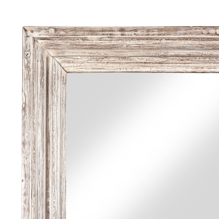 Corner View Of White Painted Indian Mirror (61 x 122cm) | Indigo Antiques