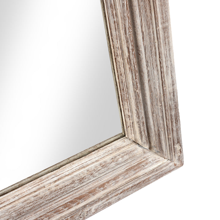 Angled Corner View Of White Painted Indian Mirror (61 x 122cm) | Indigo Antiques