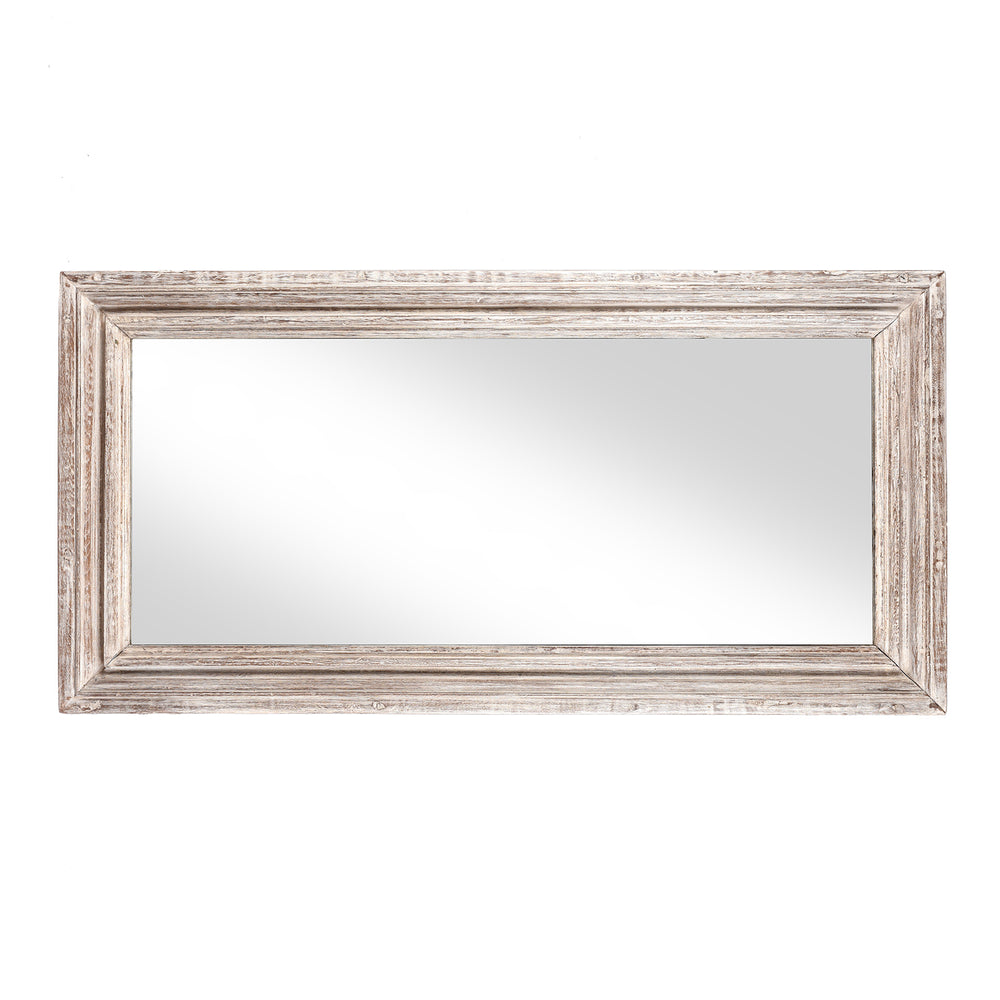 Landscape View Of White Painted Indian Mirror (61 x 122cm) | Indigo Antiques