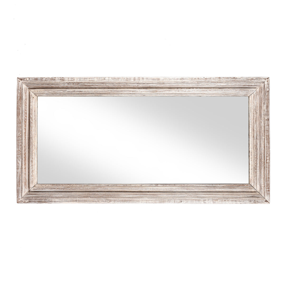 Landscape View Of White Painted Indian Mirror (61 x 122cm) | Indigo Antiques
