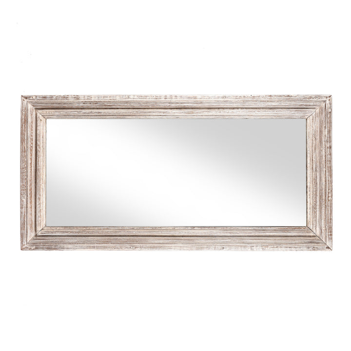 Landscape View Of White Painted Indian Mirror (61 x 122cm) | Indigo Antiques
