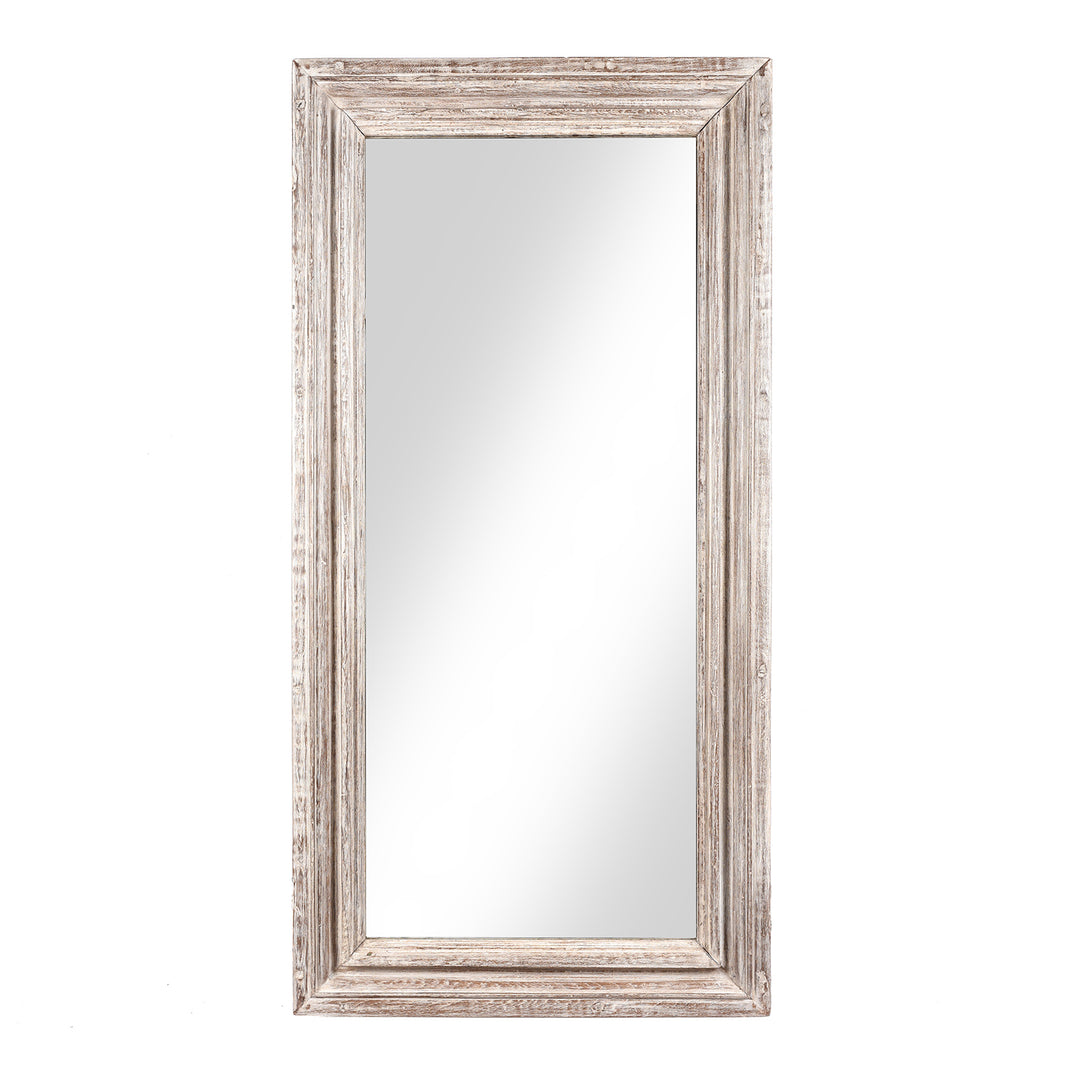 White Painted Indian Mirror (61 x 122cm) | Indigo Antiques