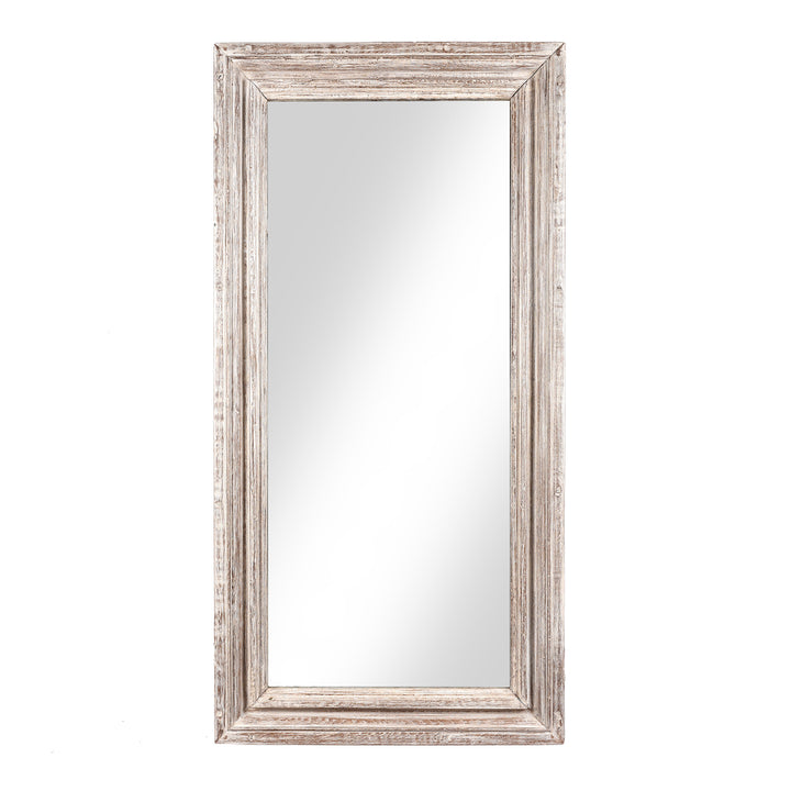 White Painted Indian Mirror (61 x 122cm) | Indigo Antiques