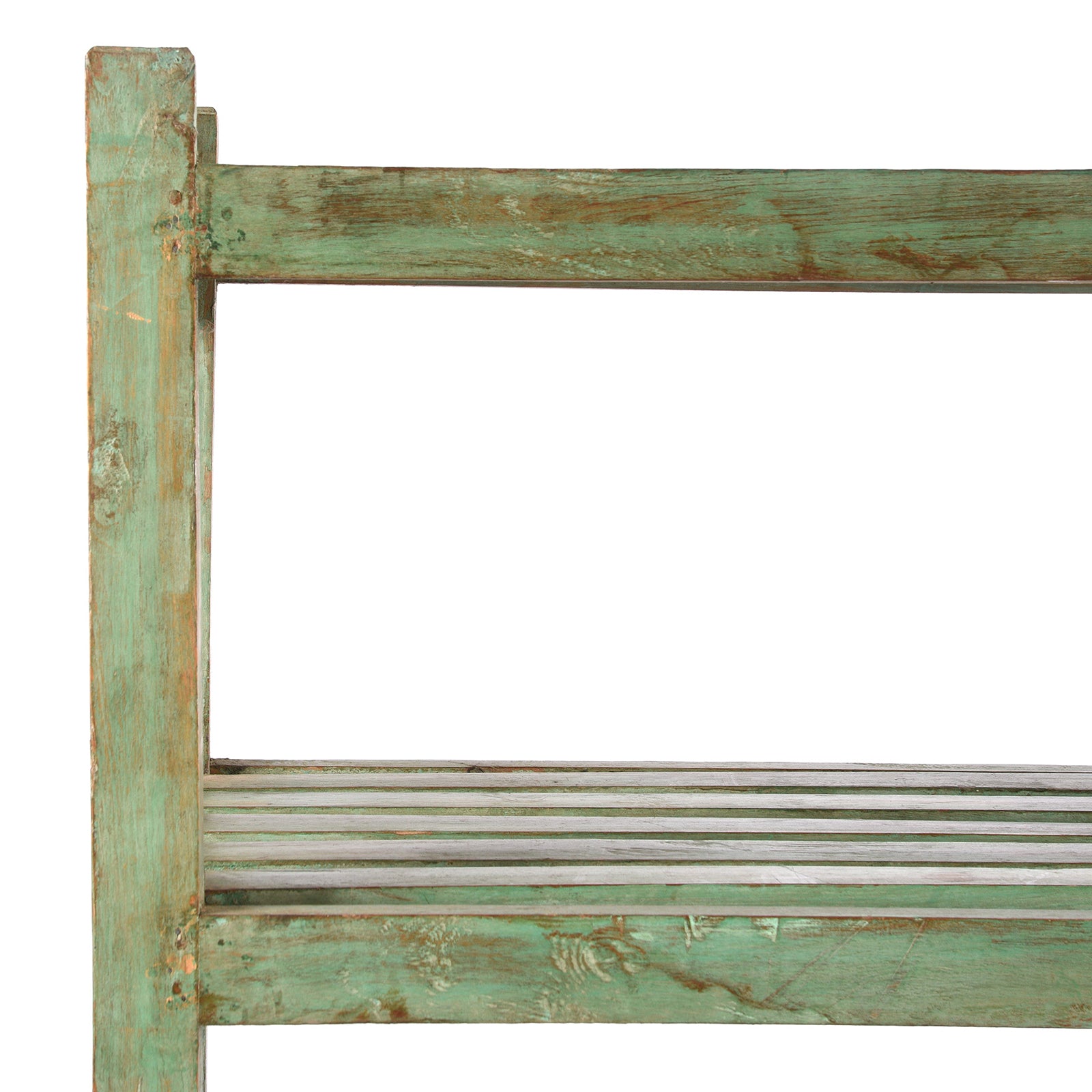 Detail From VIntage Vintage Painted Green Indian Teak Shelf - Ca 1930 | Indigo Antiques