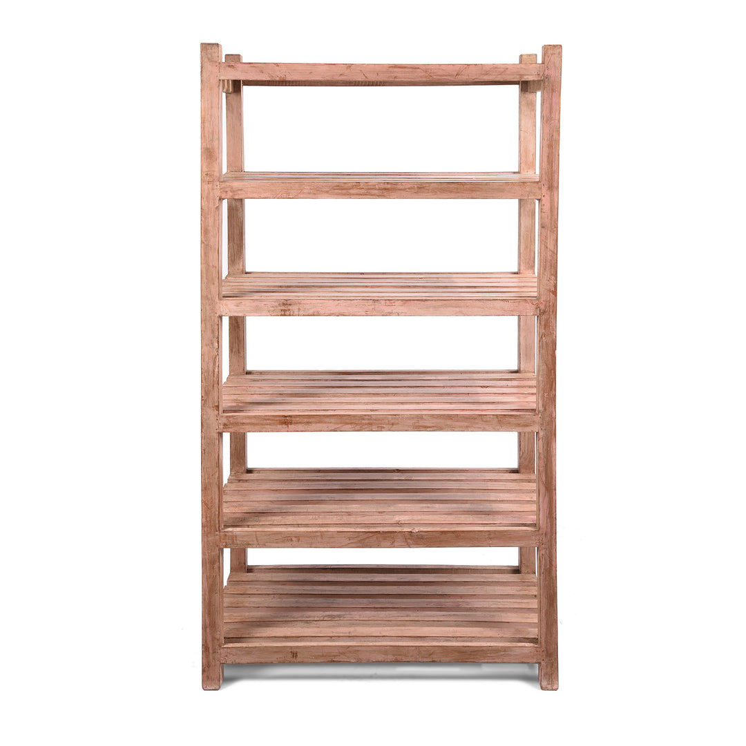 Vintage Painted Pink Indian Teak Shelf - Ca 1930 | Indigo Antiques