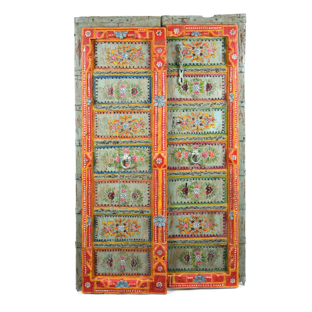 Old Indian Door With Later Painting - 19thC | Indigo Antiques