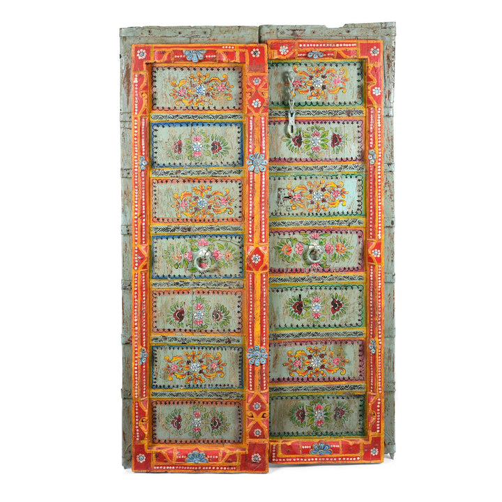 Old Indian Door With Later Painting - 19thC | Indigo Antiques