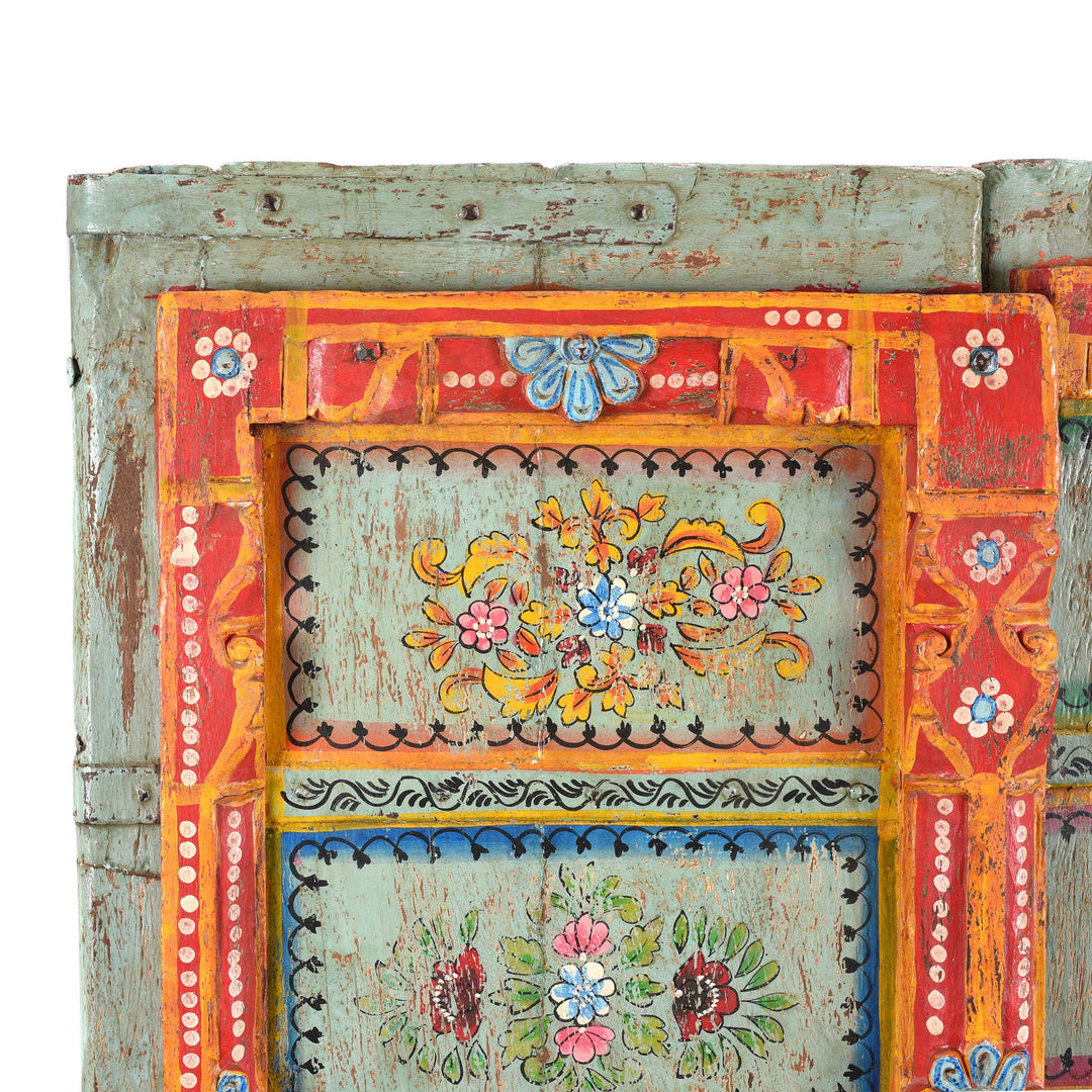 Detail From Old Indian Door With Later Painting - 19thC | Indigo Antiques