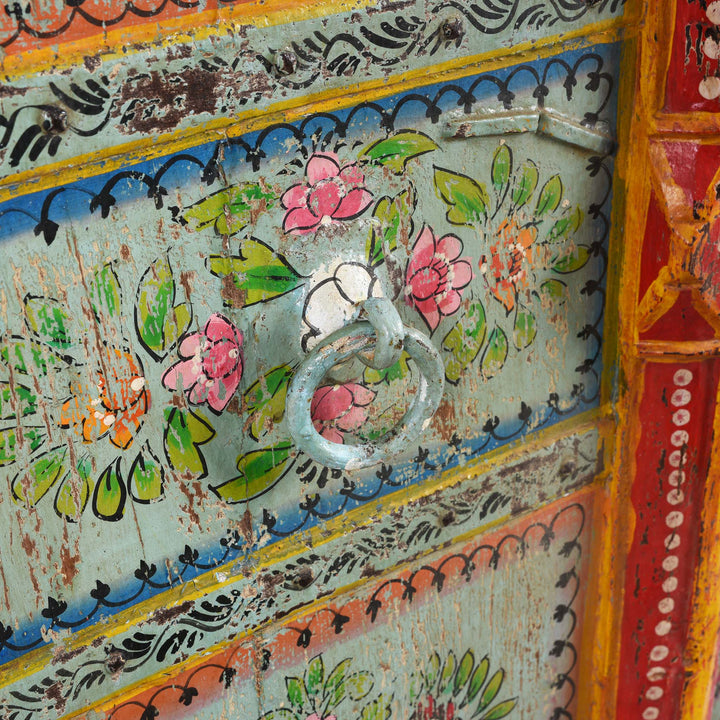 Handle Detail From Old Indian Door With Later Painting - 19thC | Indigo Antiques