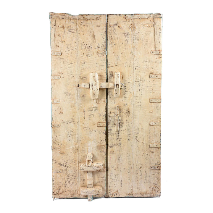 Reverse Of Old Indian Door With Later Painting - 19thC | Indigo Antiques