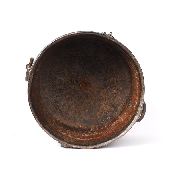 Iron & Jackfruit Wood Grain Measure From South India - 19thC