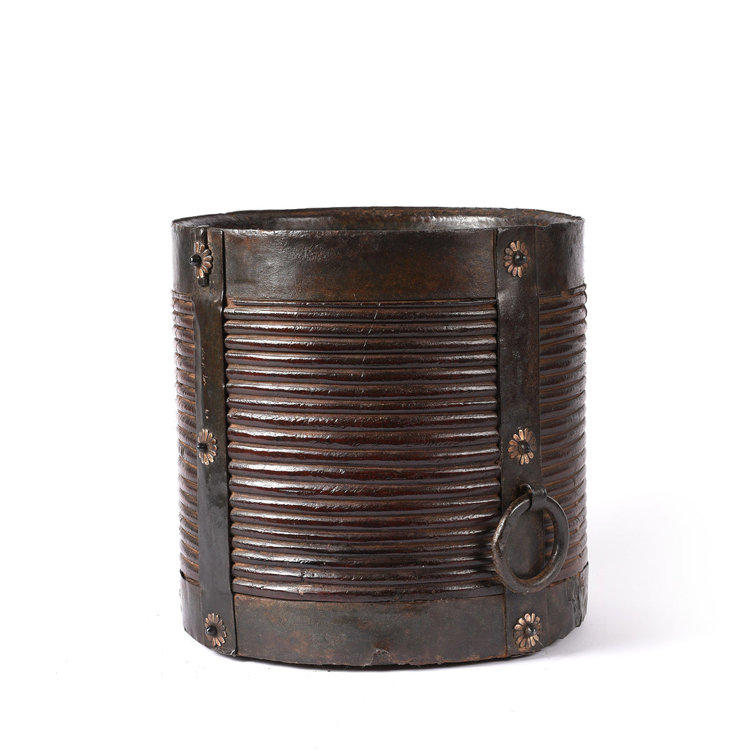 Iron And Jackfruit Wood Grain Measure -South India - 19thC | Indigo Antiques