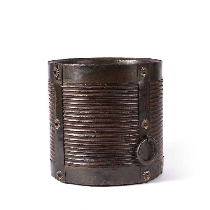 Iron And Jackfruit Wood Grain Measure -South India - 19thC | Indigo Antiques