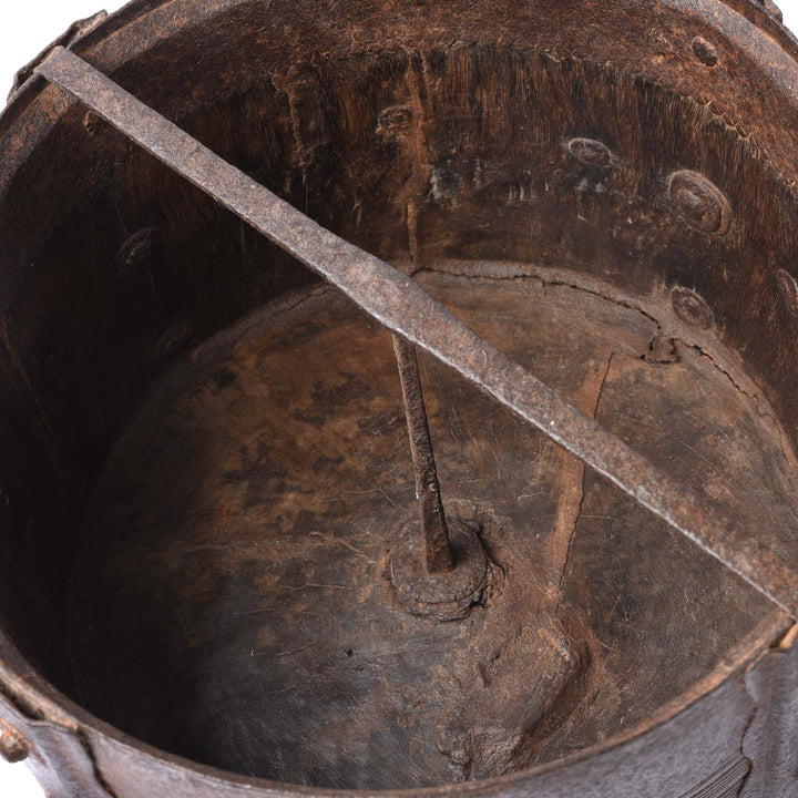 Interior View Of Iron Bound Grain Measure South India - 19thC | Indigo Antiques